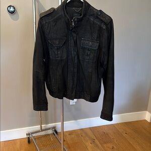 Banana Republic Black Military Field Coat Sleek Design